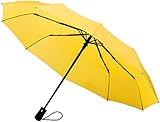 Crown Coast Yellow Travel Umbrella - 60 MPH Windproof Lightweight for Men Women and Kids, Compact Travel Umbrellas in Multiple Colors
