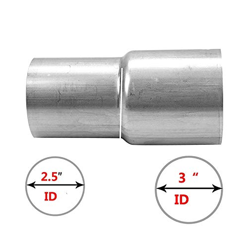 BLACKHORSE-RACING 2.5 inch ID - 3 inch ID Universal Exhaust Pipe Adapter Connector Reducer Stainless Steel (2.5" ID - 3" ID)