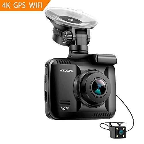 4K Ultra HD Car Dash Cam，Azdome Dual Lens Built in GPS WiFi FHD 1080P Front + VGA Rear Camera Car DVR Recorder 2160P Dash Cam Novatek 96660 Dashcam,incl.2 Port car Charger - Thumbnail 6