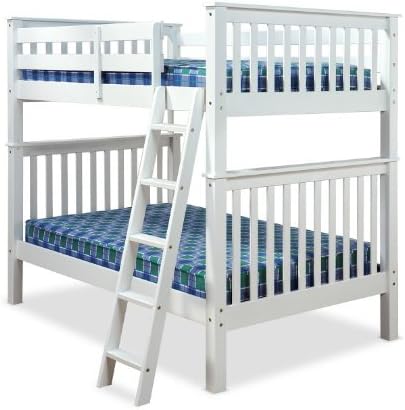4FT OVER 4FT AMANI MALVERN BUNK BED IN WHITE WITH 2 FLEX 1000 MATTRESSES