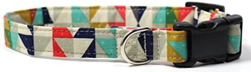 Ruff Roxy Chipotle Geo Collar, Designer Cotton Dog Collar, Adjustable Handmade Fabric Collars