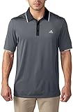 adidas Golf Men's Climacool Branded Performance Polo Shirt, Vista Grey/Black, Small