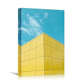 signwin Canvas Wall Art Yellow Building Pattern Abstract...