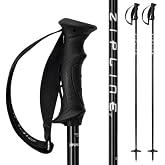 Zipline Blurr 16.0 Graphite Composite Downhill Ski Poles - Lightweight, Durable, Freeride All-Mountain, Ergonomic Grip, Ideal for All-Mountain Skiing