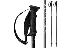 ZIPLINE SKI Zipline Blurr 16.0 Graphite Composite Downhill Ski Poles - Lightweight, Durable, Freeride All-Mountain, Ergonomic Grip, Ideal for All-Mountain Skiing