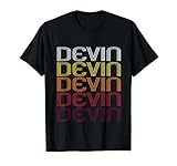 Devin Retro Wordmark Pattern - Vintage Style T-shirt