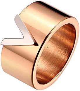 Designer Inspired Titanium Steel V Style Love Ring