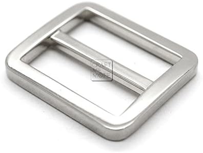 CRAFTMEMORE Flat Metal Slide Buckle Triglide Strap Keeper Leathercraft Bag Be...