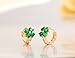 Windshow Girls 18K Gold Plated 4 Leaf Clover Heart Cut Small Hoop Huggie Earrings