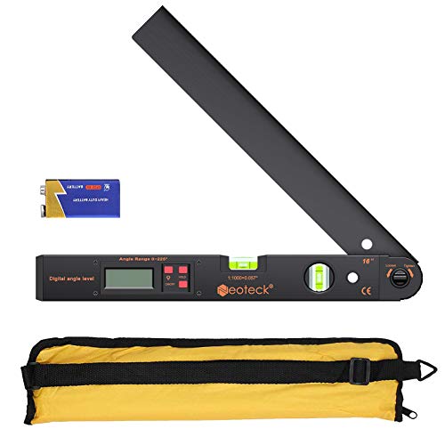 Neoteck Aluminum Digital Angle Finder Protractor 225° 16 inch Backlit