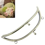Housweety Purse Bag Metal Arch Frame Kiss Clasp Lock Handle Rose Bronze Tone