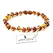 Amber Crown Baltic Amber Teething Bracelet / Anklet for Babies (Honey Color) - Anti Inflammatory, Drooling & Teething Pain Reduce - Certificated Premium Quality Baltic Amber Jewelry
