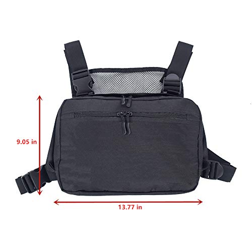 Saigain Radio Rig Chest Harness Bag Holster Holder Work Vest Rig Universal Hands Free for Two Way Radio Walkie Talkie(Rescue Essentials)