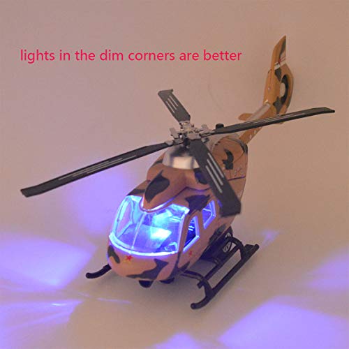 Ailejia Military Helicopter Model US Army Vehicle Lights and Sounds Pullback Toy for Kids Boys & Girls (Yellow) - Thumbnail 5