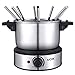 Fondue Aicok Electric Fondue Set Stainless Steel Fondue Pot, Melting Pot for Cheese Chocolate, including 8 Forks and Fork Holder, 1.4L, 1500W