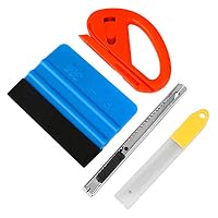 Youral OEM Vehicle Glass Protective Film, 4PCS Car Window Tint Tool Kits Window Wrapping Tint Vinyl Installing Tool Including Squeegees, Scrapers, Film Cutters