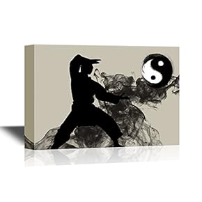 Canvas Wall Art - Man Practicing Taiji The Chinese Martial Art - Gallery Wrap Modern Home Art | Ready to Hang - 12x18 inches