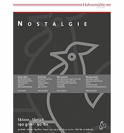 Hahnemühle: Skizzenblock Nostalgie 190 GSM: 50er Jahre: Naturweiß: A4