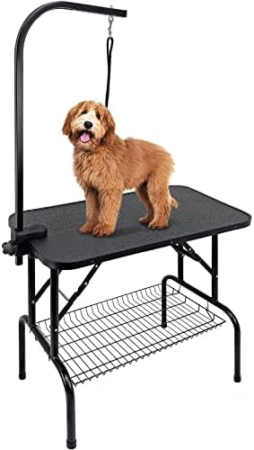 Kalolary 32inch Pet Dog Grooming Table with Adjustable Height Arm, Loop ... - Pet Grooming Table Prices