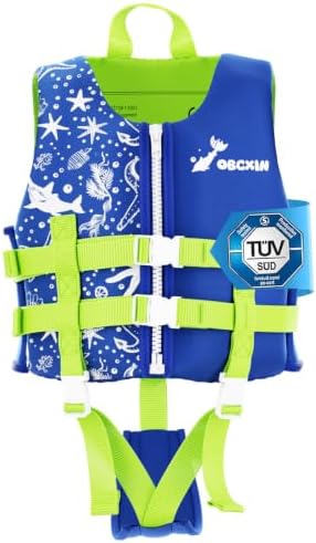 Schwimmweste Kinder - Schwimmhilfe für Jungen und Mädchen mit verstellbaren Schnallen & Doppelte Sicherheitsgurten, TÜV geprüfte, Kinder Schwimmweste Neopren 2-3 Jahre, 15-19 kg