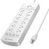 Power Strip, Witeem Surge Protector with 12-Outlet (1875W/15A, 4360Joules) and 4 USB Charging Ports (5V/6A, 30W), 6Ft…