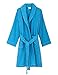 TowelSelections Womens Short Terry Bathrobe Turkish Cotton Robe Medium Malibu Blue