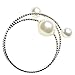 Beaded Wrap Bracelet SUMAJU Bangle Bracelets Cuff Open Big Faux Pearl Crystal Bling White