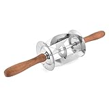 uxcell Wood Handles Stainless Steel Croissant Cookie Cutter Pastry Roller