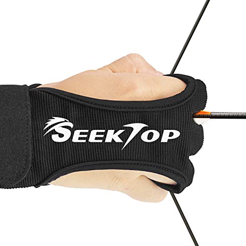 image for JKER TECH Archery Gloves Shooting Hunting Leather Three Finger Protect