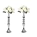 2 Pieces 50cm Height Metal Candle Holder Candle Stand Wedding Centerpiece Event Road Lead Flower Rack (Silver x 2) (Silver, 19.6
