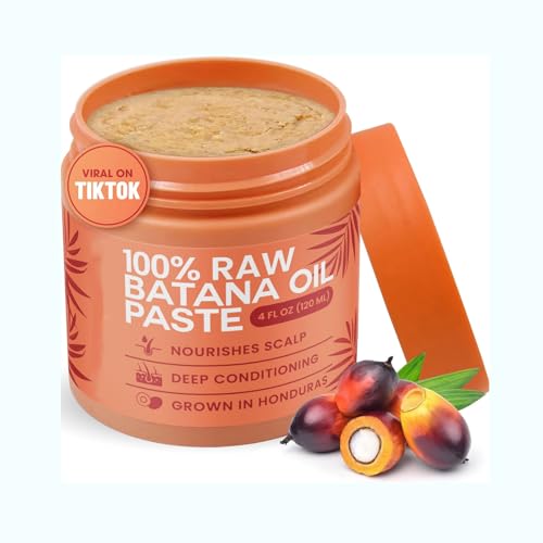 LBOYLOVE® Raw Batana Oil for Hair Growth - 100% Pure, Organic 4oz Batana from Honduras for Thick and Strong Natural Hair - Dr. Sebi Unrefined Cold Pressed Cosmetic Scalp Mask Gifts for Women