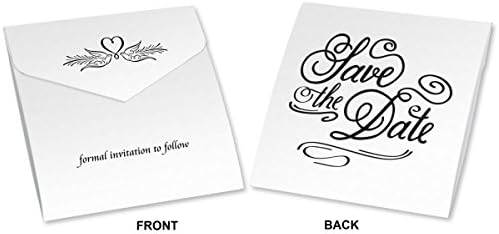Elegant Save the Date Cards, Joyous Date (Boxed 12-Pack of 5x5 Tri-Fold Cards - Envelopes Included)