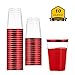100 Count 10oz Disposable Clear Cup-Red Trim Cup/Old Fashioned Tumblers/Plastic Wedding Cups/Fancy Party Cups