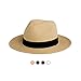 Pineapple&Star Sun Straw Fedora Beach Hat Fine Braid UPF50+ for Unisex