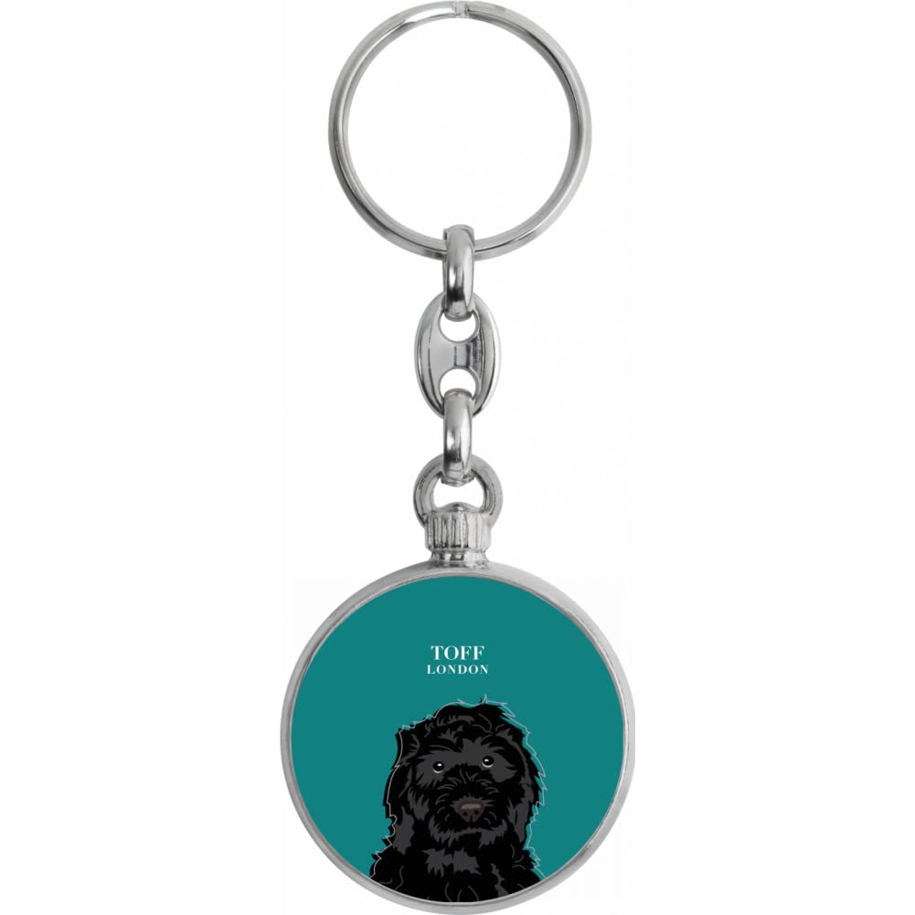Toff London Black Cockapoo Dog Head Keyring