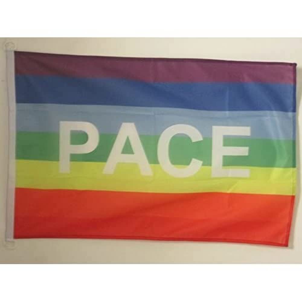 AZ FLAG Rainbow Pace letter Nautical Flag 18'' x 12'', Peace flags 30 x 45 cm, Banner 12x18 in for boat