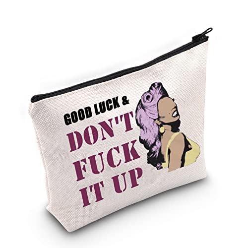 RP Fan Gift Drag Cosmetic Bag Good Luck & Don't F It up Makeup Zipper Pouch for Drag Queen Fans (Good Luck Bag)