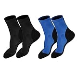 Beach Socks 2 Pairs - Lycra Sand Booties Skin Fin Socks Neoprene Water Sports Aqua Shoes for Volleyball Soccer Swimming Scuba Diving Fishing Kayak Surfing Rafting Snorkeling