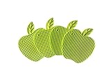 2 In 1 Combo SET - 4 Apple-Shape Silicone Non-slip Potholder/Trivet/Mat and a Stainless Steel Veggie Swivel Peeler with Plastic Handle, Plus an Awesome eBook for Healthy Cooking by BlueSkyBos