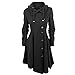 Susanny Womens Modern Button Closure Asymmetrical Winter Long Trench Jackets Coat, L(US M), Black