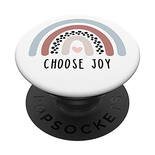 Boho Boho Rainbow Heart Choose Joy Inspirational Quotes PopSockets Swappable Po…