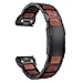 LDFAS Fenix 6X/5X Plus Band, Red Sandalwood Stainless Steel Metal 26mm Quick Release Easy Fit Watch Strap with Double Button Clasp Compatible for Garmin Fenix 6X/6X Pro/5X/5X Plus Smartwatch, Black