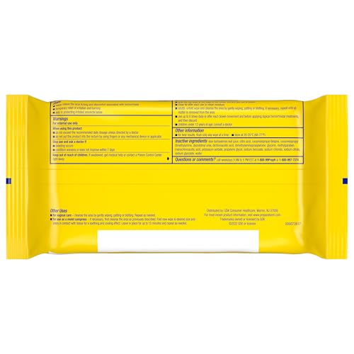 PREPARATION H HEMORRHOID FLUSHABLE WIPES WITH WITCH HAZEL FOR SKIN IRRITATION RELIEF – 48 COUNT