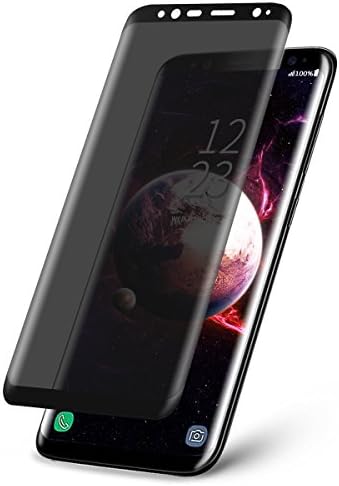 Galaxy S8 Plus Screen protector,Topcanyon S8 Plus [Upgraded version] Privacy Tempered Glass Anti-Spy [3D Curved][Case Friendly] Screen Protector Shield For Samsung Galaxy S8 Plus (BLACK)