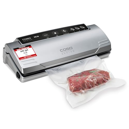 CASO VC10 vacuum sealer - test winner at Stiftung Warentest, vacuum sealer, food remains vacuumed up to 8x longer fresh, 30cm long & stable weld, including 10 professional foil bags
