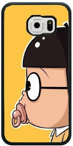 Samsung Galaxy S7 Edge Case,Cute Nobita Nobi With Yellow Background Pattern Best Durable Hard Plastic Phone Case for Samsung Galaxy S7 Edge [Cartoon Series]-Black