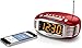 Akai Retro Style Radio Alarm Clock, Red (CE1500R)