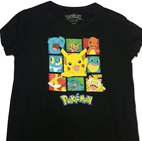 Nintendo Creature Inc Pokemon Characters Girls Youth T Shirt (L, Black)