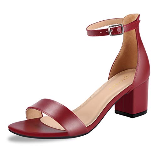 Kivors Women's Block Heel Sandal Ankle Strap