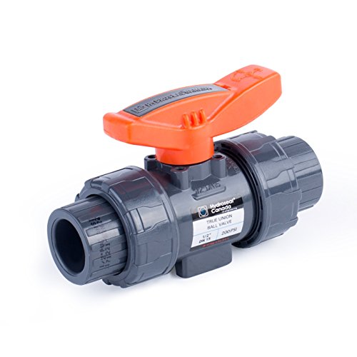 HYDROSEAL Kaplan 1/2" PVC True Union Ball Valve With Full Port, ASTM